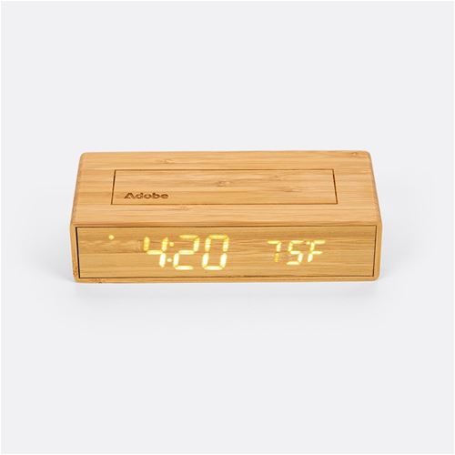 Bamboo clock and charger